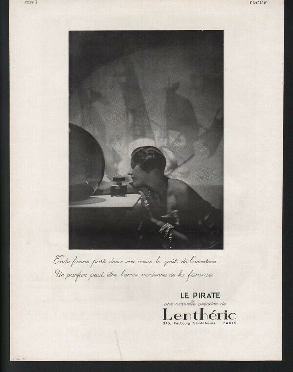 1928 LENTHERIC PIRATE PERFUME FASHION BEAUTY STYLE  DECOR PHOTO PRINT ADPM-44