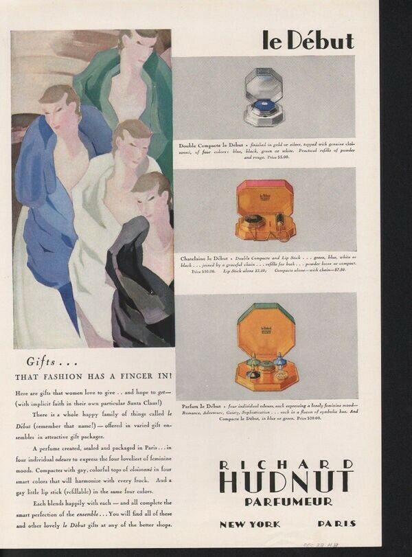 1928 LE DEBUT HUDNUT PERFUME CHATELAINE FASHION ROMANCE10670