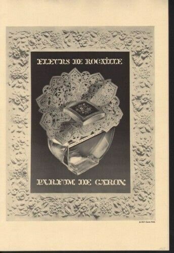 1937 CARON PERFUME FLEURS DE ROCAILLE LACE BOTTLE PARIS13664