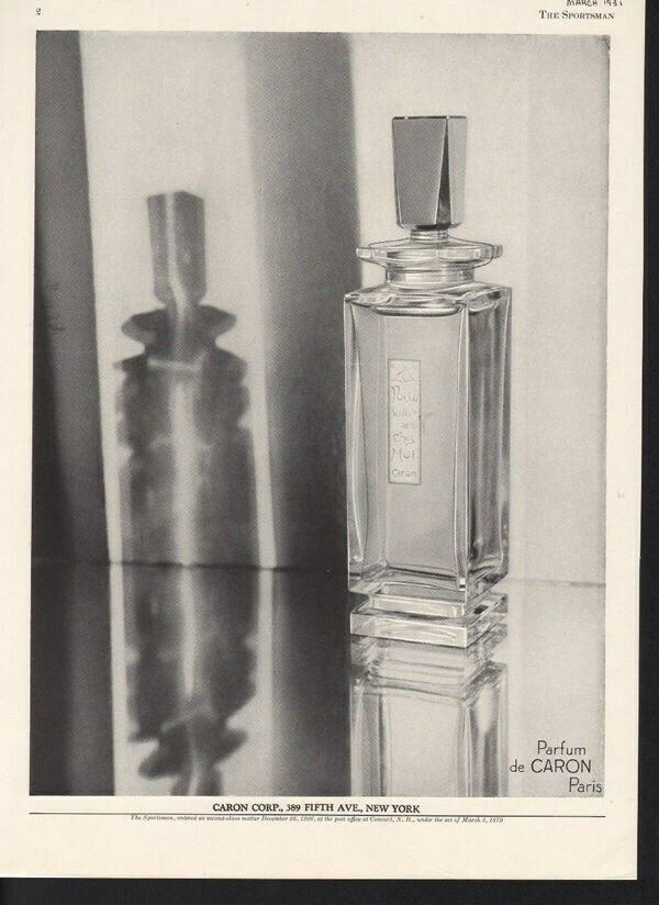 1931 CARON PERFUME BOTTLE FRENCH PARIS GLASS MIRROR AD 13859