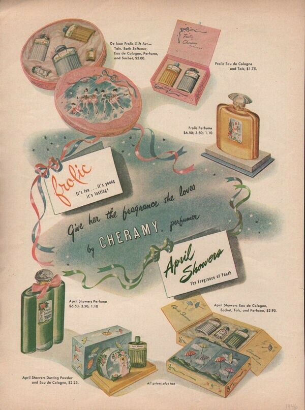 1946 CHERAMY FROLIC EAU DE COLOGNE SHOWER PERFUME FRAGRANCE GIFT SET 18689