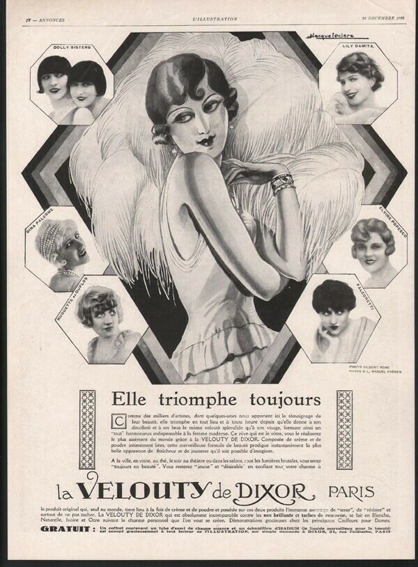 1928 VELOUTY CREAM PERFUME MAKEUP ACTRESS MOVIE FASHION BEAUTY DANCE 20709