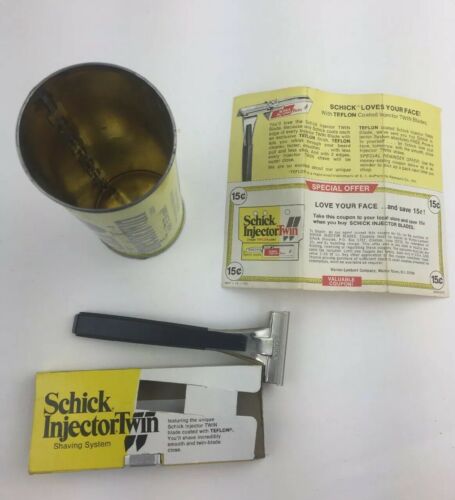 SCHICK INJECTOR TWIN RAZOR IN TIN CONTAINER