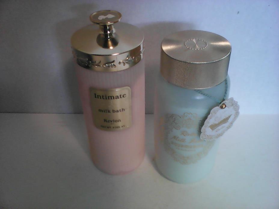 Vintage Revlon Milk bath, set of 2, Intimate & Aquamarine, unused, 8 oz @