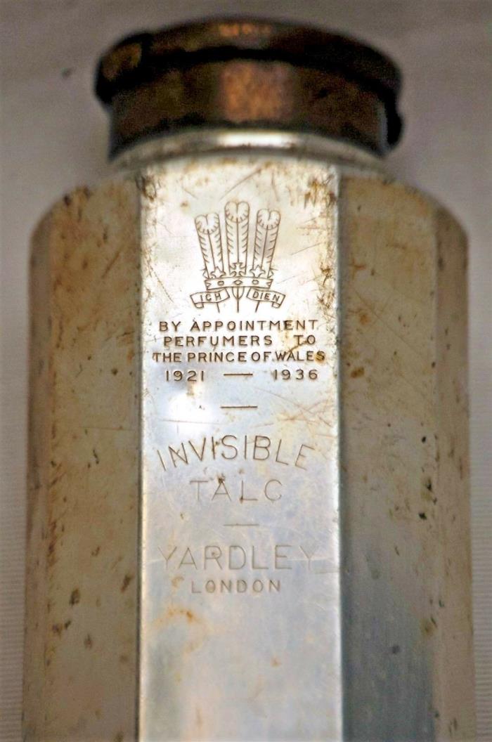 Old Vintage 1921 ~ 1936 Yardley London Invisible Talc Tin Perfumers Prince Wales