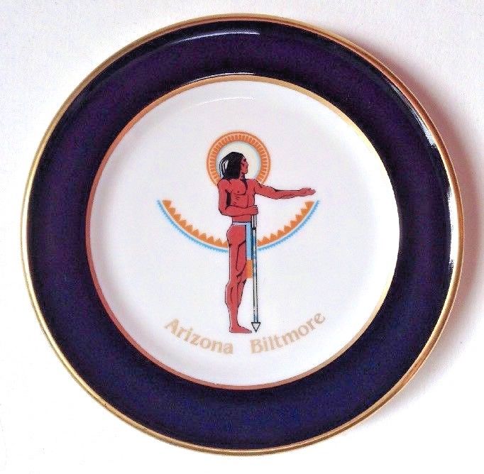 Rare Historical Arizona Biltmore Restaurant China Plate Indian Warrior Motif
