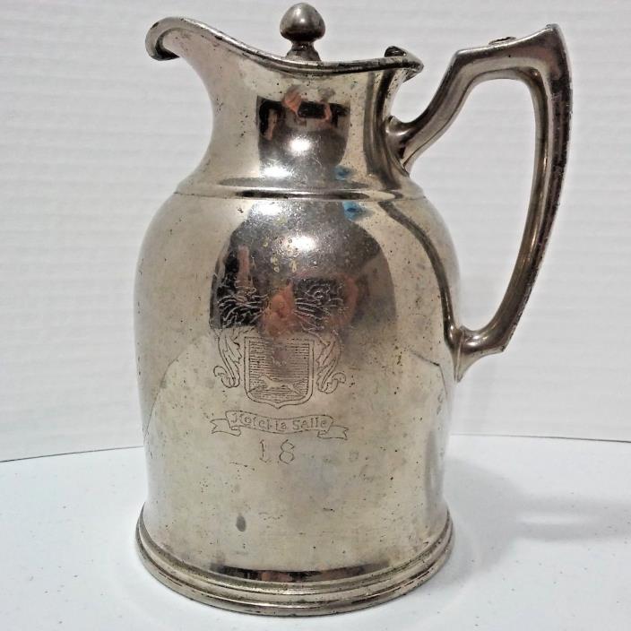 Vtg Stanley Insulating Co Motel La Salle Advertising Coffee Tea Water Pitcher A