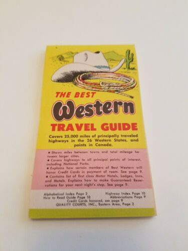 BEST WESTERN TRAVEL GUIDE Hotel Listings 1958 Booklet Glove Box Travel Book
