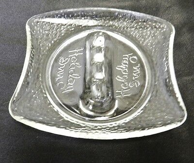 Holiday Inn Glass Ashtray Hotel Motel Textured Dimpled Clear Vintage Collectible