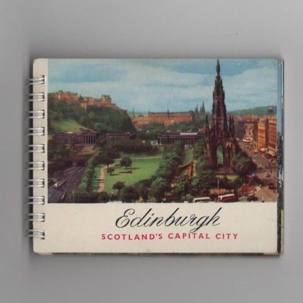 1960 Edinburgh Scotland complete set of unused mini photo book w/ metal