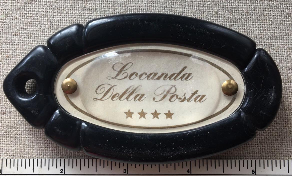 Vintage Locanda Della Posta Hotel Room KEY FOB Perugia Italy Travel Souvenir