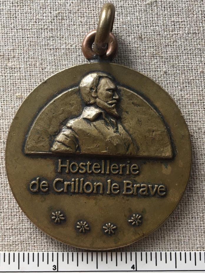VTG Hostellerie de Crillon le Brave Hotel Room KEY FOB Bronze Brass #9 FRANCE