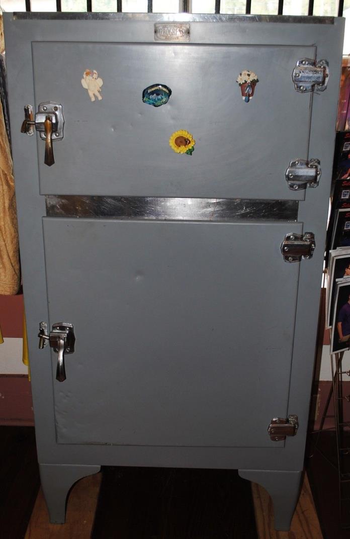 1930's Antique Cork Insulated Progress Refrigerator made in Louisville Ky