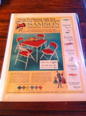 Vintage 1953 Samson Folding Furniture Mid Century Print Art ad