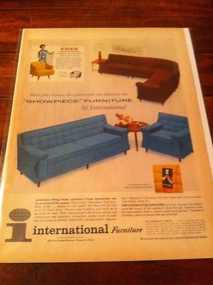 Vintage 1958 International Furniture Section Mid Century Furniture Art Print ad