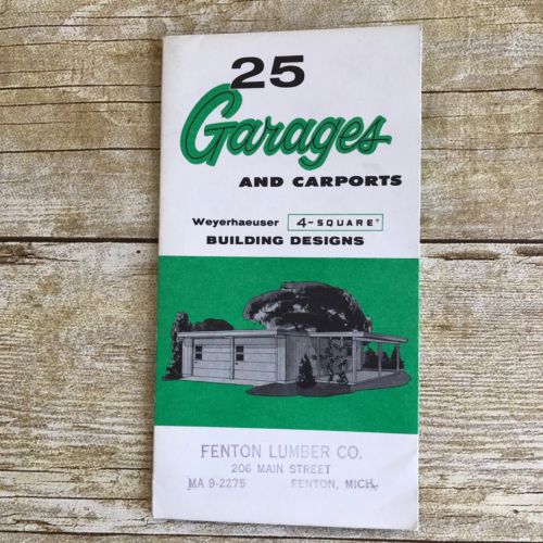 Vtg Brochure Garages Carports Designs Weyerhaeuser Mid Century Decor Advertising