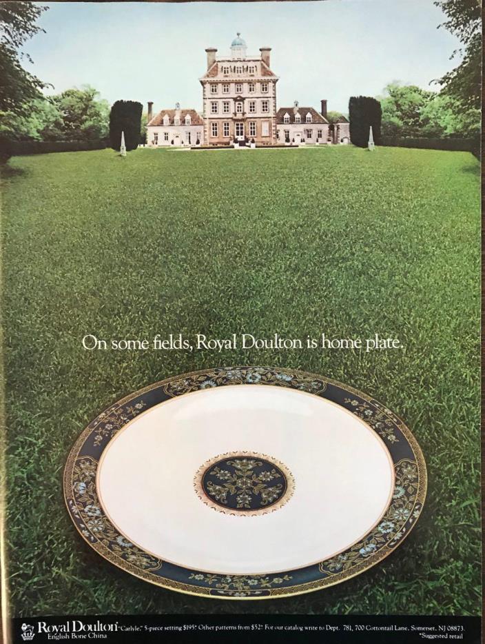 ORIGINAL 1984 Royal Doulton English Bone China Print Ad Carlyle Pattern