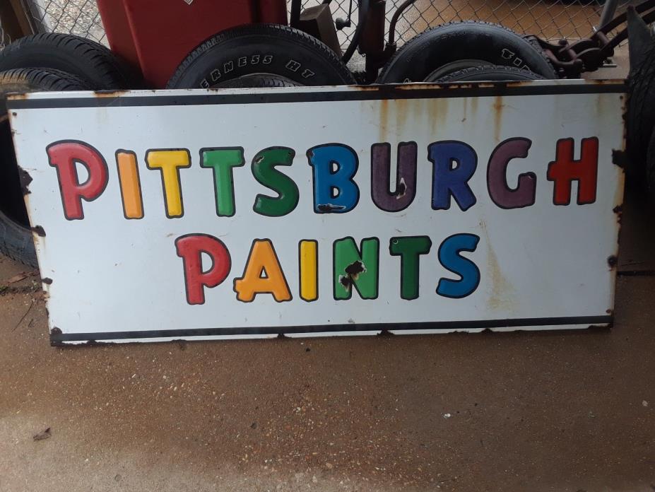 Pittsburgh Paints Porcelain Multi Color Sign (1950-60 ?)