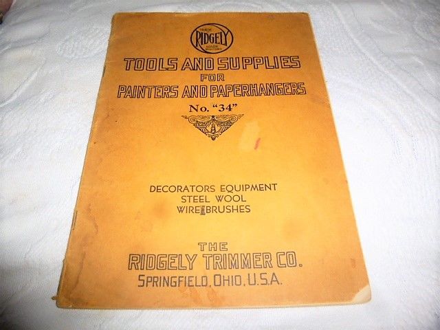 EARLY RIDGELY TRIMMER Springfield, Ohio Painters Wallpapers CATALOG 64pp.