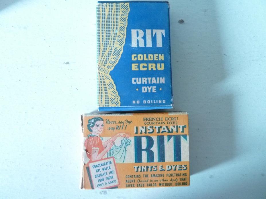 Rit Golden Ecru dye for curtains two boxes vintage