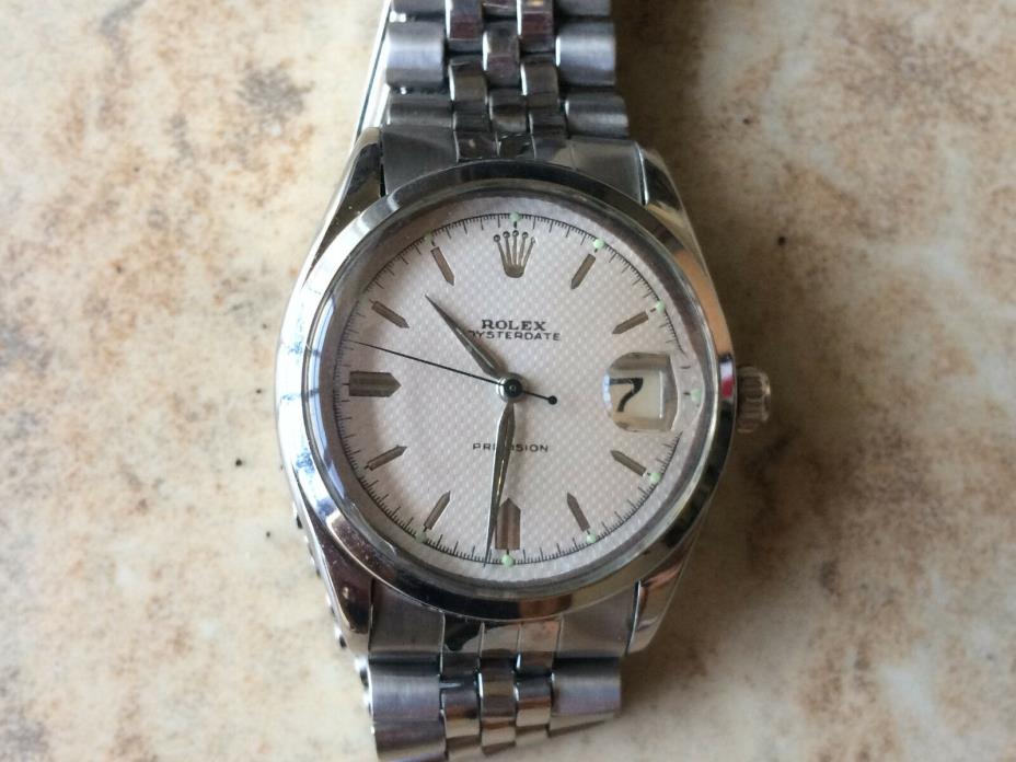1 Original Owner Rolex Vintage Precision Oysterdate Manual Mens Stainless 1950's