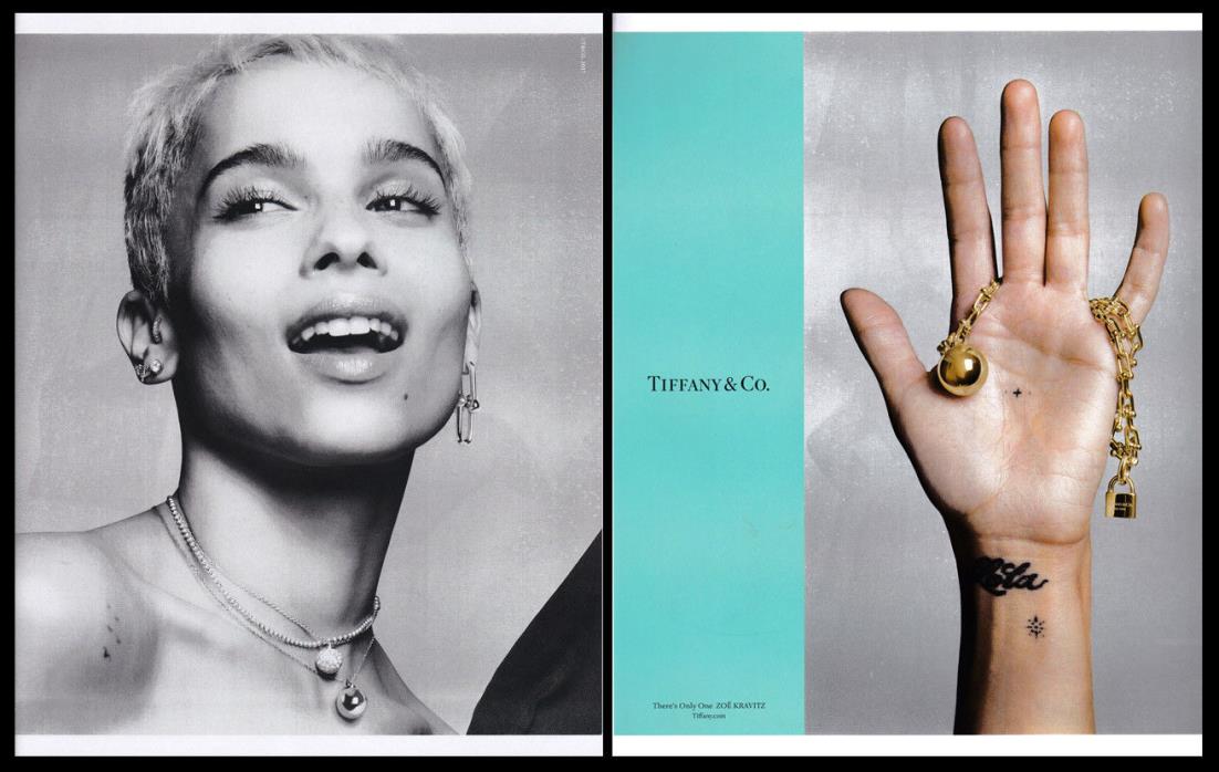 Zoe Kravitz 2-page clipping 2017 ad for Tiffany & Co.