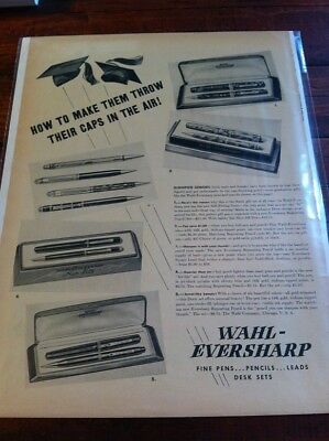 Vintage 1939 Wahl Eversharp Pen Make Them Throw Their Caps In The Air Art ad
