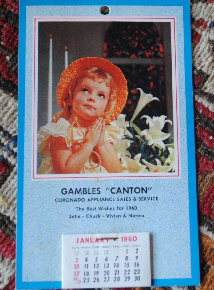 VINTAGE CALENDAR 1960 CORONADO APP;LIANCE