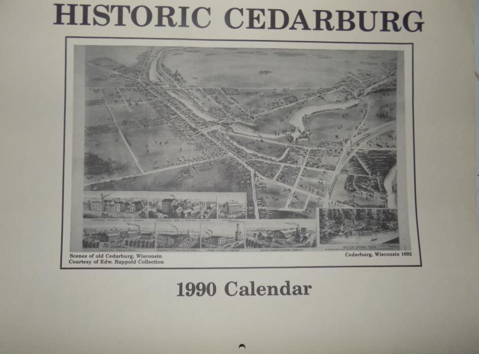 CEDARBURG Wisconsin 1990 CALENDAR Historic Photos B/W Reproduction