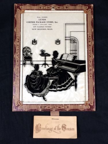 New Bedford MA Silhouette Calendar 1948 Advertising Lunds Corner Store