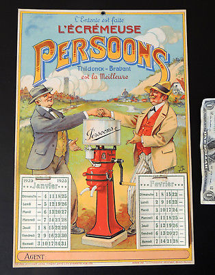 1925 PERSOONS Cream Separator Antique Victorian Farm CALENDAR Bruges Belgium
