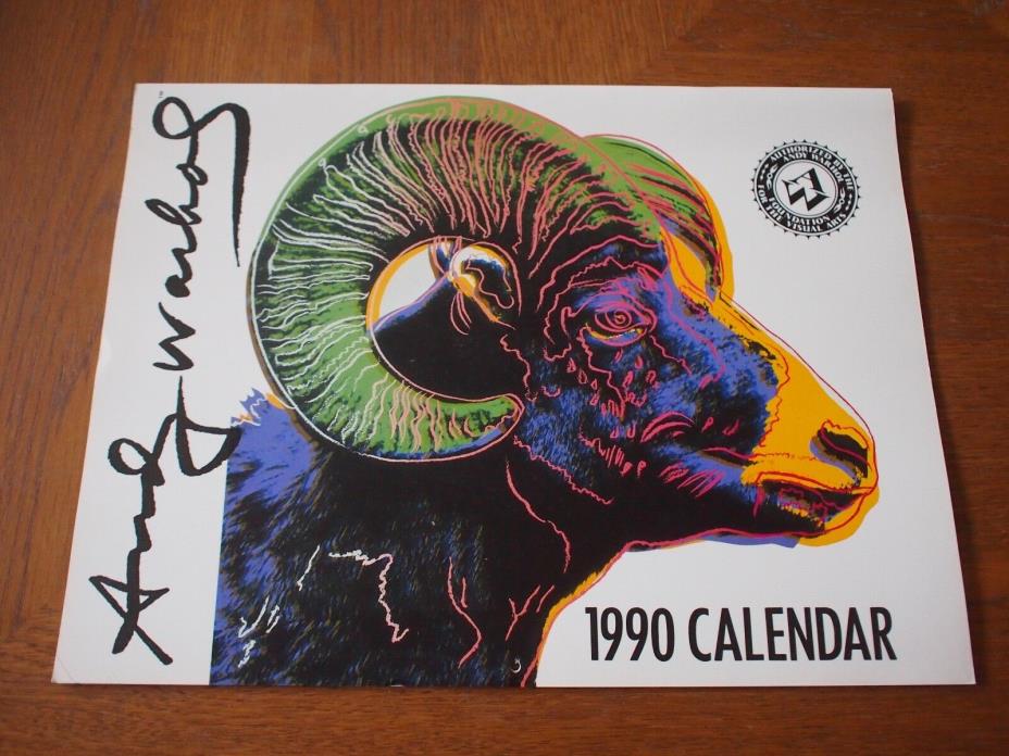Vintage ANDY WARHOL Authorized Official1990 Calendar 13 Month ART Photos RARE