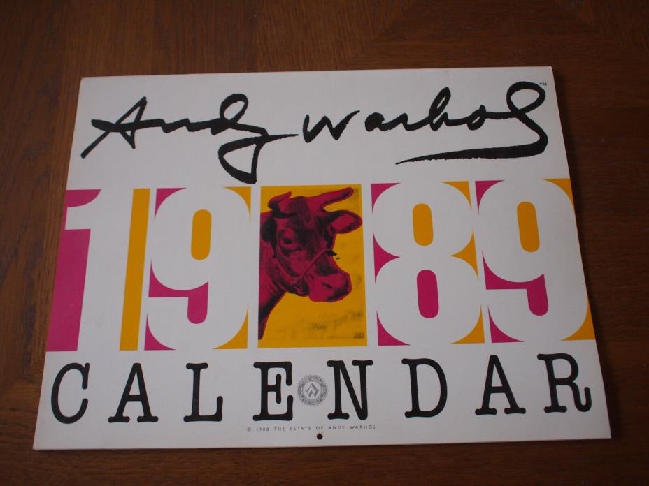 Vintage ANDY WARHOL Authorized Official1989 Calendar 13 Month ART Photos RARE