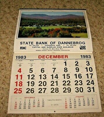 ADVERTISING CALENDAR (STATE BANK OF DANNEBROG) NEBRASKA 1984