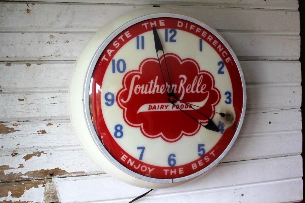 Vintage Southern Belle Dairy Bubble Clock Duralite Somerset Kentucky RARE