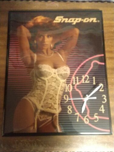 Vintage SnapOn tools Woman wall clock, man cave, pin up, garage, workshop