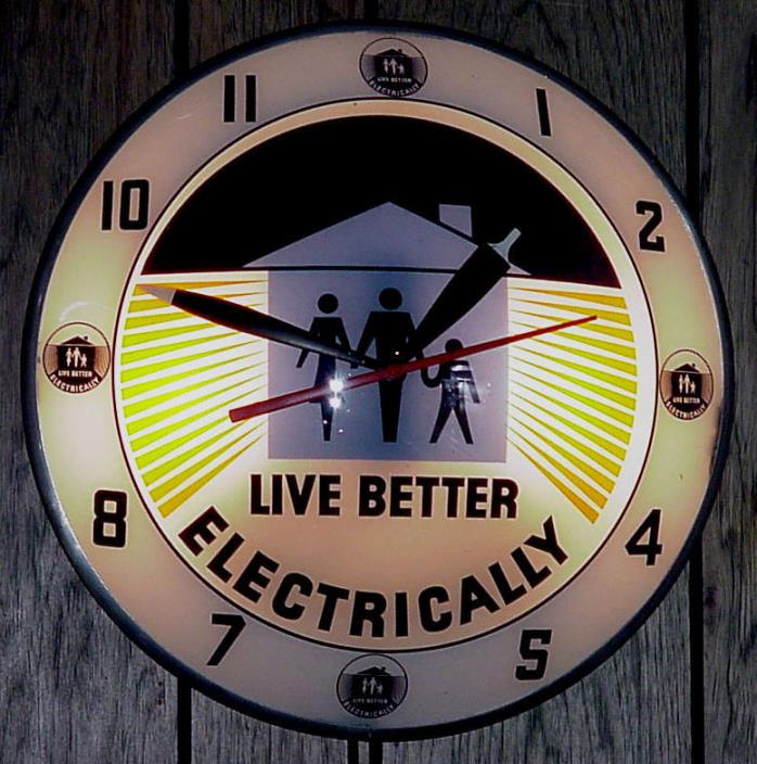 Rare Vintage Original 50's LIVE BETTER  ELECTRICALLY  Double Bubble  Clock