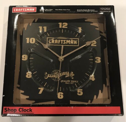 Sears & Roebuck Craftsman Saw Blade Face Wall Shop Clock 10'' Steel Works