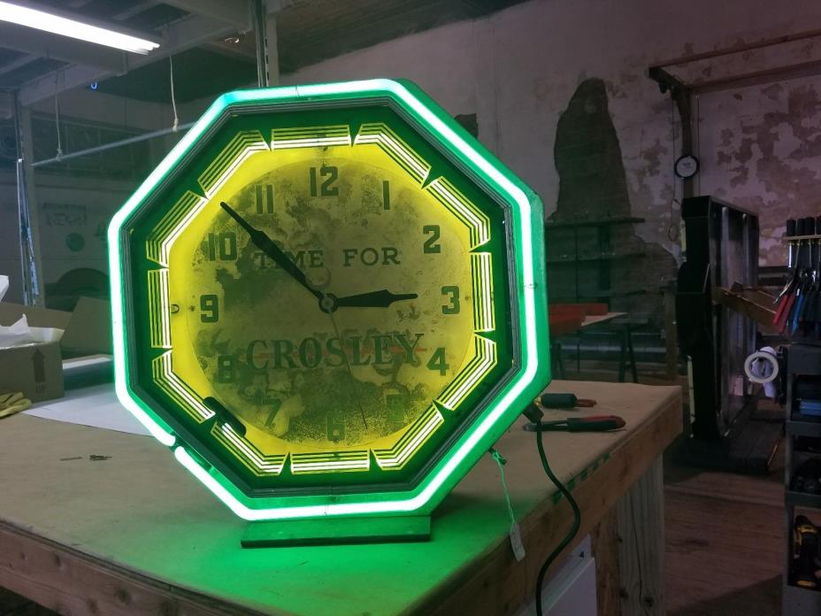 Vintage Crosley Neon Clock Very Rare!