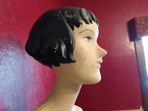 Vintage Mannequin body Display Prop Painted Face shoes 6 ft female hipshot solid