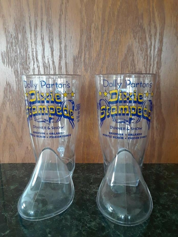 2 Dolly Parton Dixie Stampede Show Pepsi 2005 Cowboy Boot Plastic Mug Cup