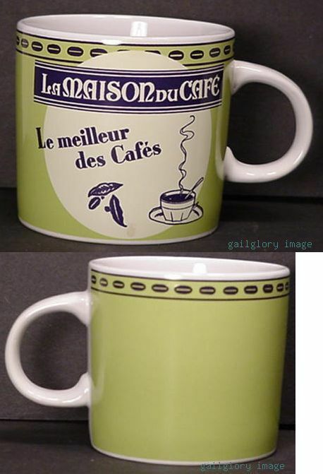La Maison Du Cafe Avocado Colored China Coffee Mug 3 1/4