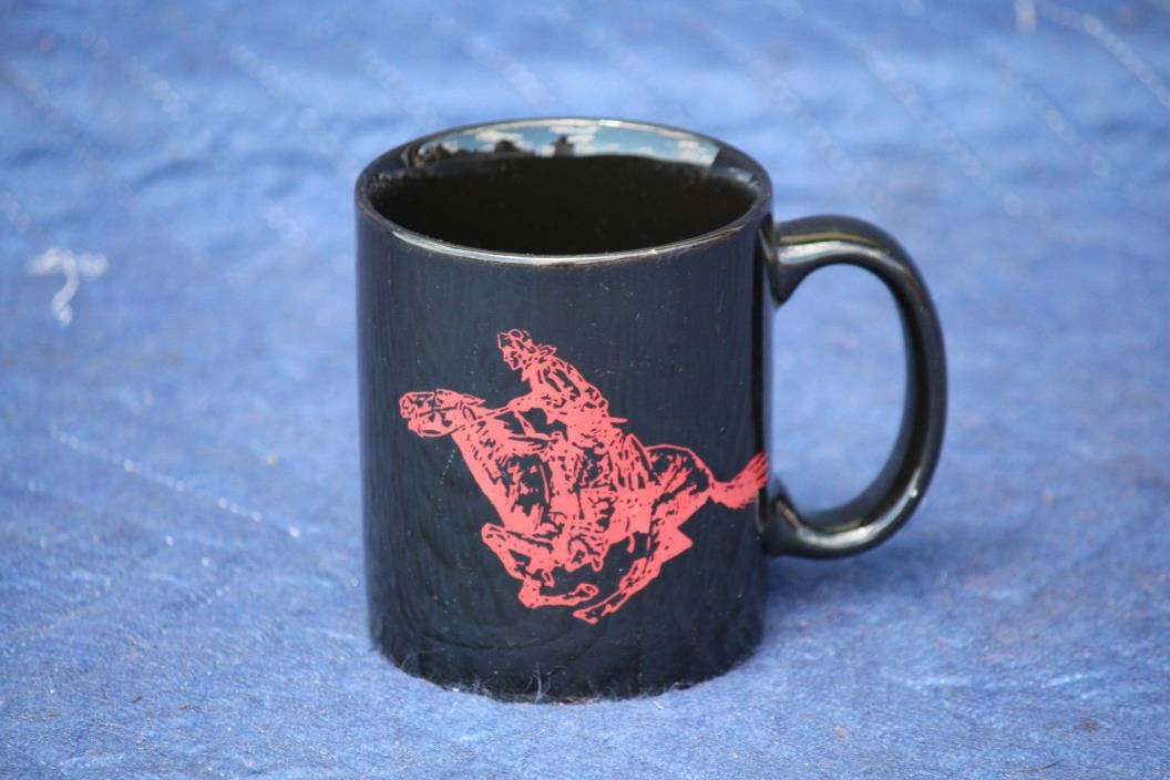 Marlboro Man Galloping Cowboy Black Coffee Mug