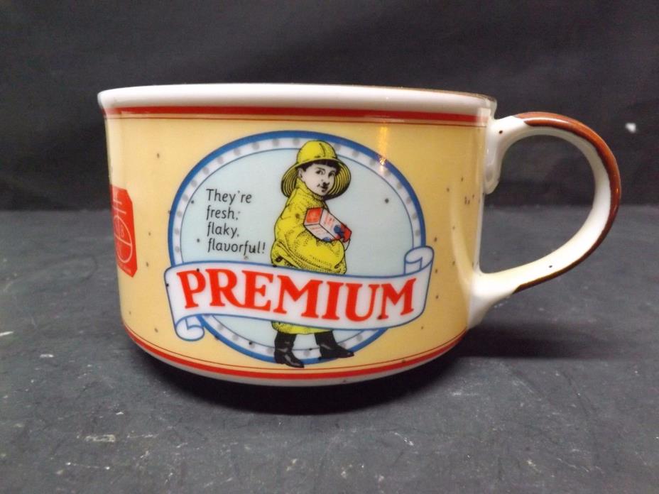 1991 NABISCO, INC PREMIUM CRACKERS SALTINE SPECKLED SOUP HANDLE BOWL CUP MUG