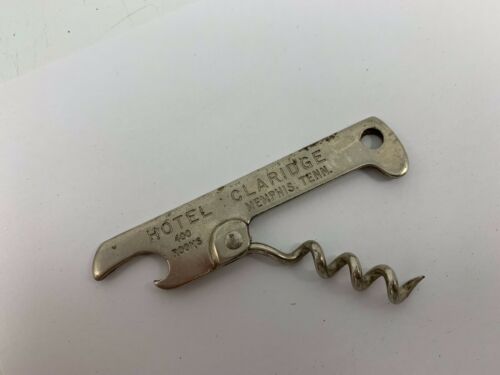 Vintage Bottle Opener & Cork Screw From The Hotel Claridge In Memphis Tennessee