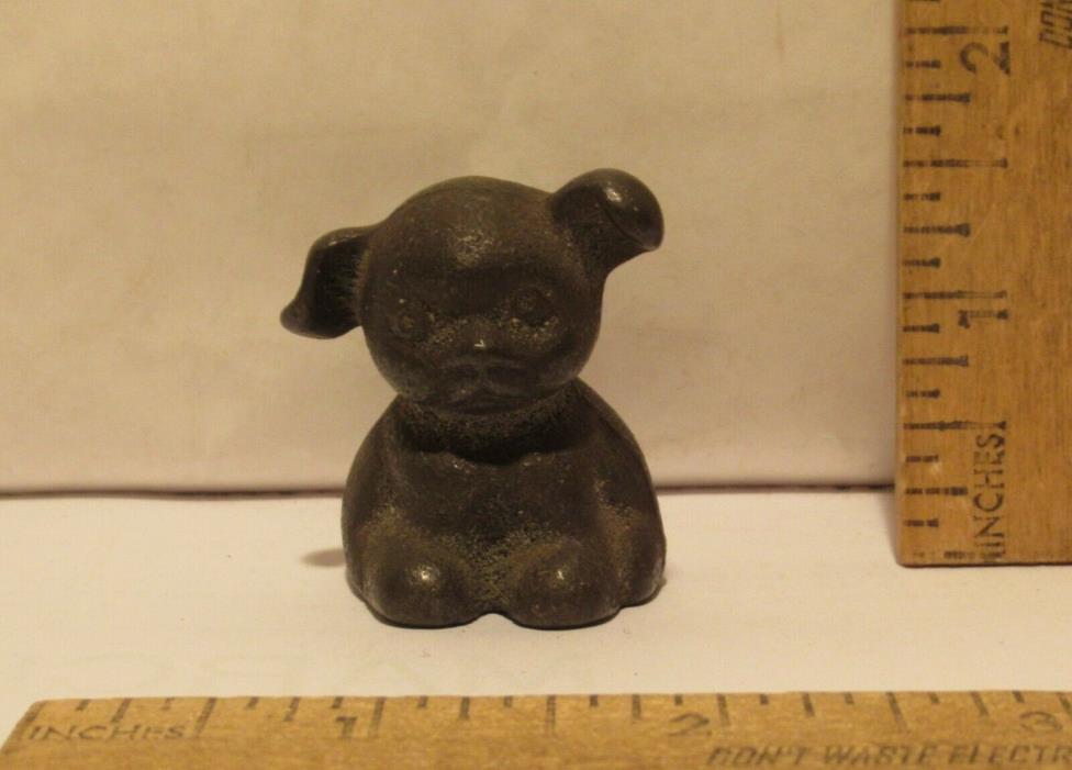 BUCKI CARBONS RIBBONS - Puppy Paperweight - Cast Iron Figure