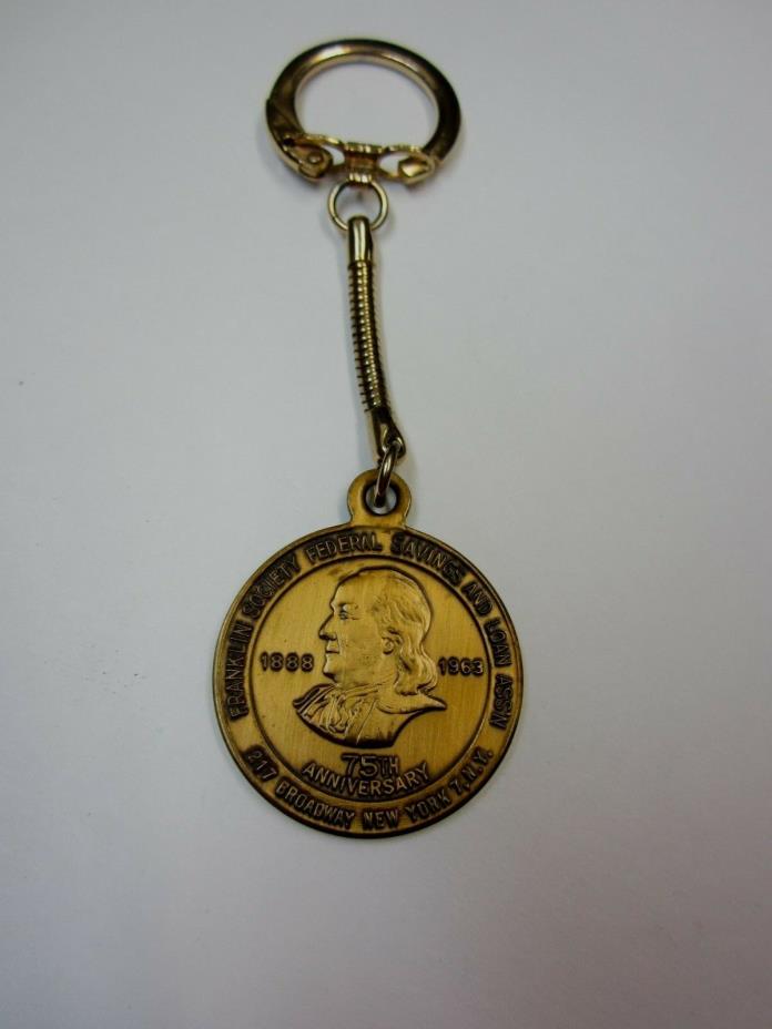 FRANKLIN SOCIETY FEDERAL SAVINGS and LOAN NEW YORK Vintage Advertising Key Chain