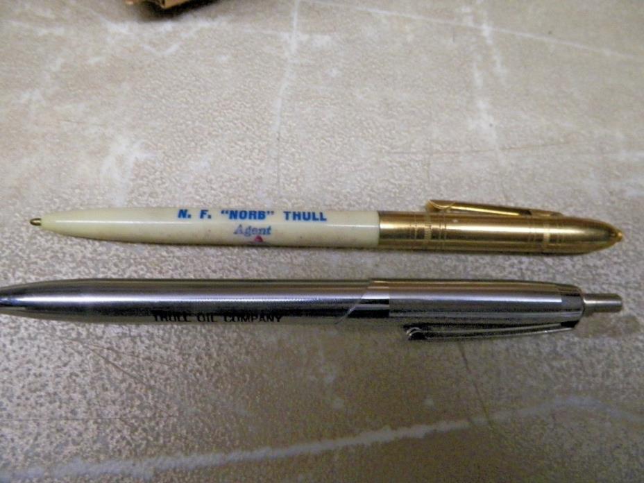 2 Old Ballpoint Pens Standard Gas Beloit Kansas Norb Thull