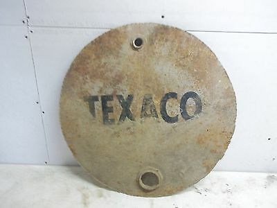 Rustic Old Sign made from Texaco Barrel Lid 22&1/2