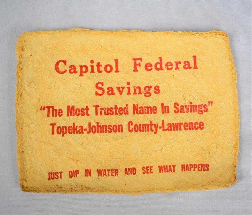Vintage Bank ADVERTISING Sponge from France ~ Capitol Federal ~ Never Used~